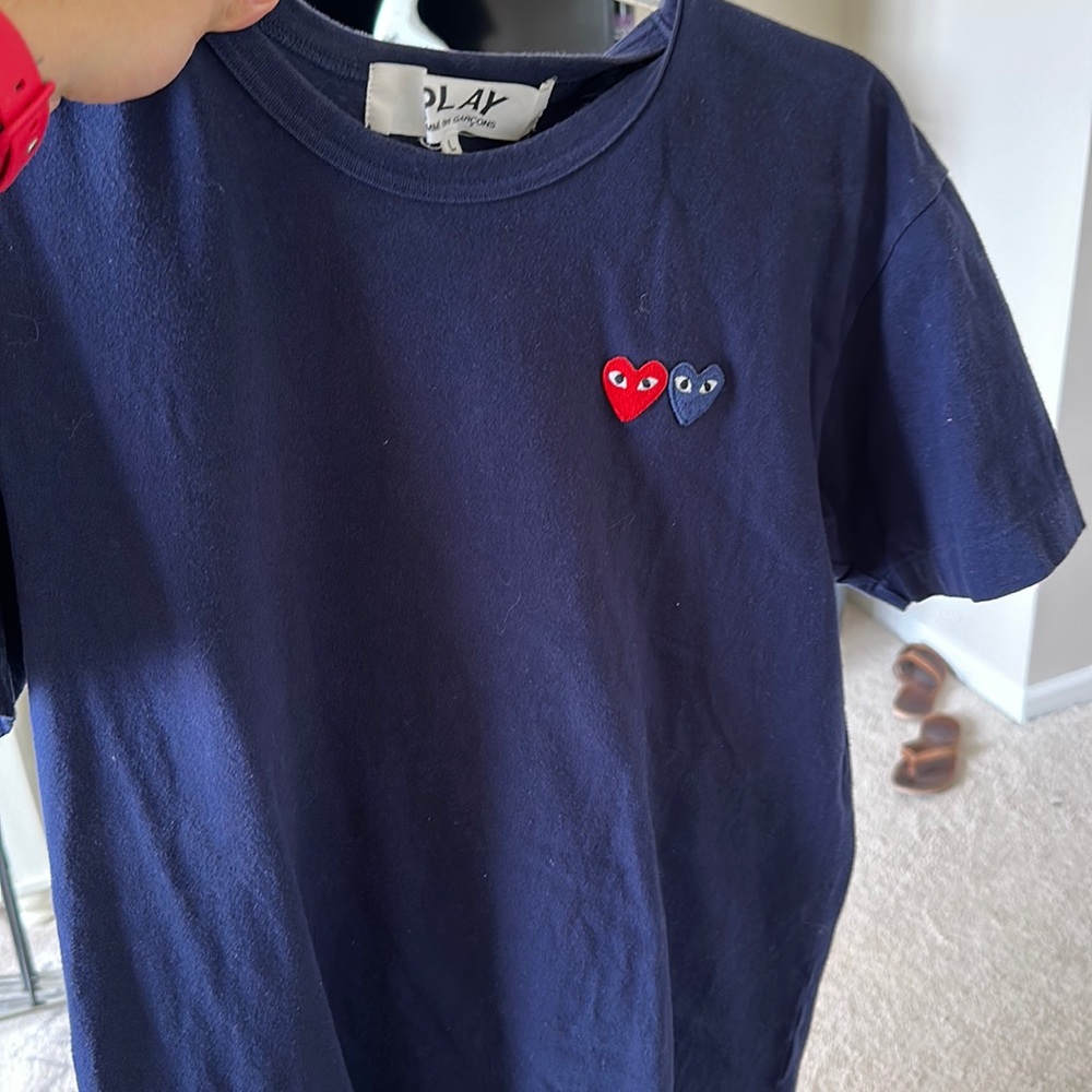 Large double heart comme des garcons shirt